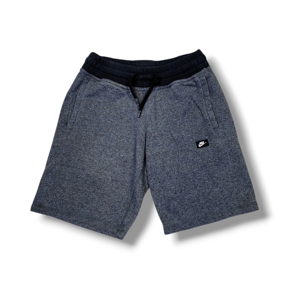 Vintage Nike Heather Gray Fleece Drawstring Jogger Sweat Shorts Men's Small